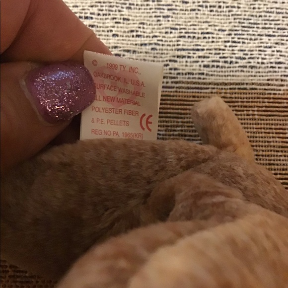 TY beanie babies Pecan bear brown BD 4/15/99. Clean bad protected - Picture 8 of 8